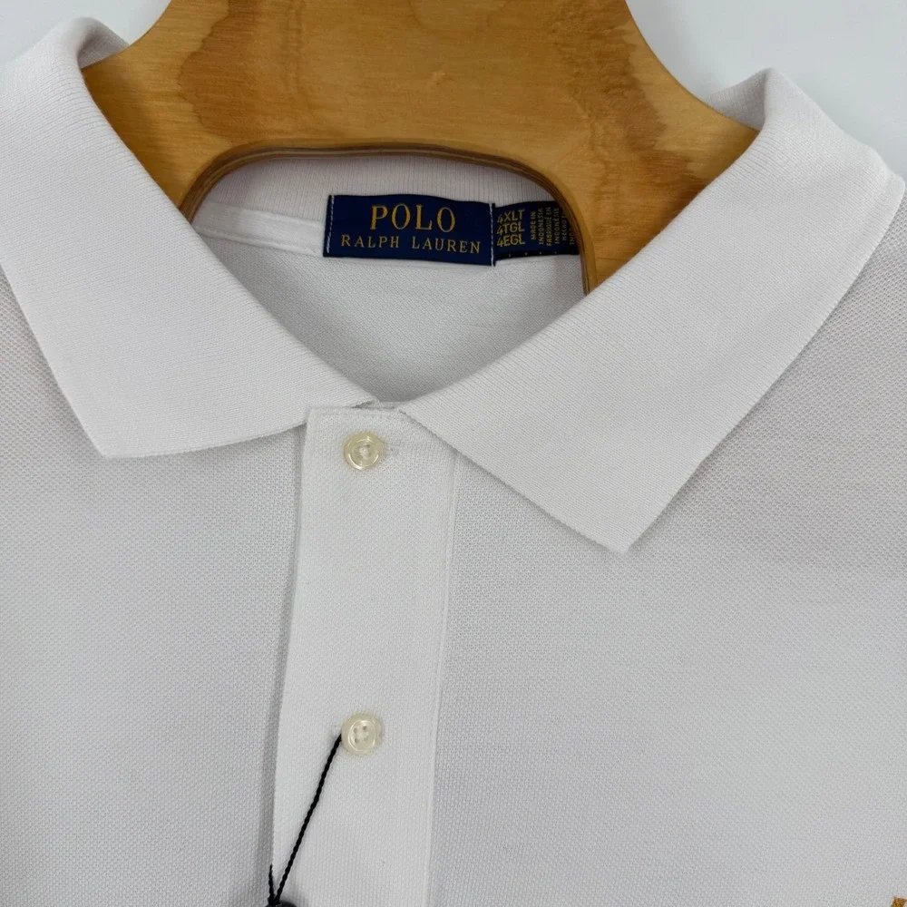 Polo Ralph Lauren Polo Men 4XLTall White Classic Big Tripe Pony #3‎ Back Crest